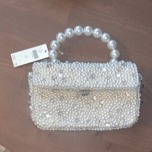 Anthropologie Pearl-Embellished Clutch